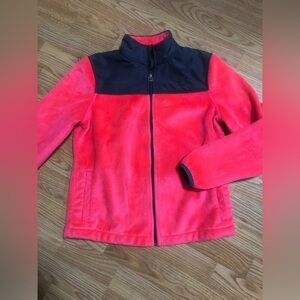 Fila Sport Girls Fleece Zip Up Track Jacket Hot Pink & Gray Large 14